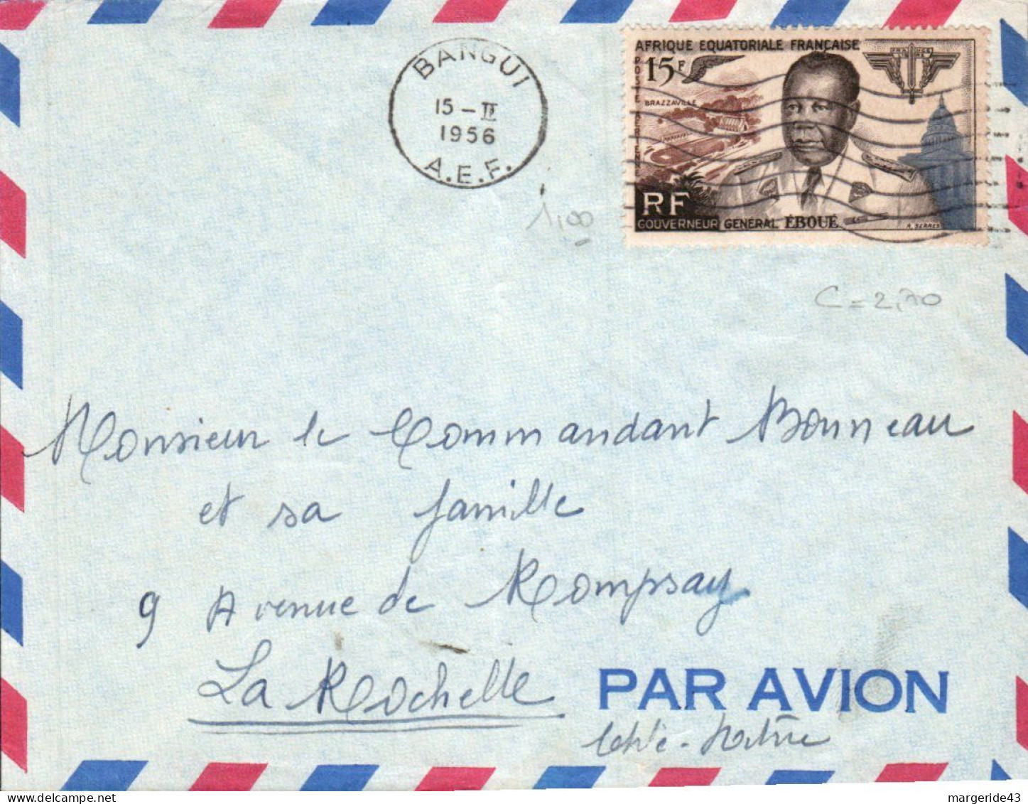 A E F SEUL SUR  LETTRE DE DAKAR POUR LA FRANCE 1956 - Lettres & Documents