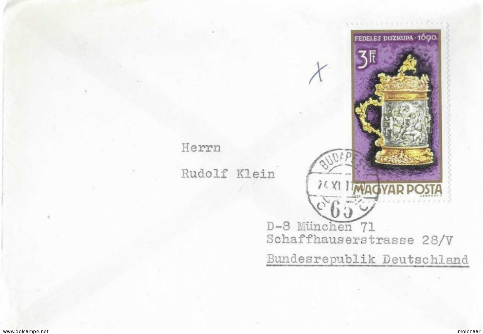 Postzegels > Europa > Hongarije > 1971-80 >brief Met 1 Postzegel (17062) - Cartas & Documentos
