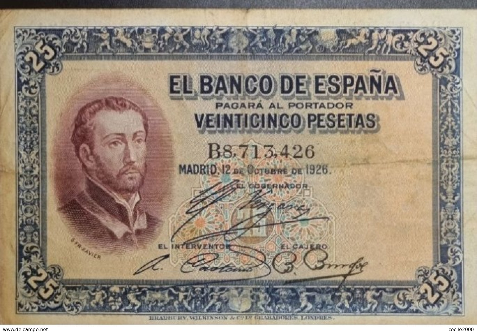 SPAIN BANKNOTE 25 PESETAS 1926 F/VF / BILLETE ESPAÑA *COMPRAS MULTIPLES CONSULTAR* - 1-2-5-25 Pesetas