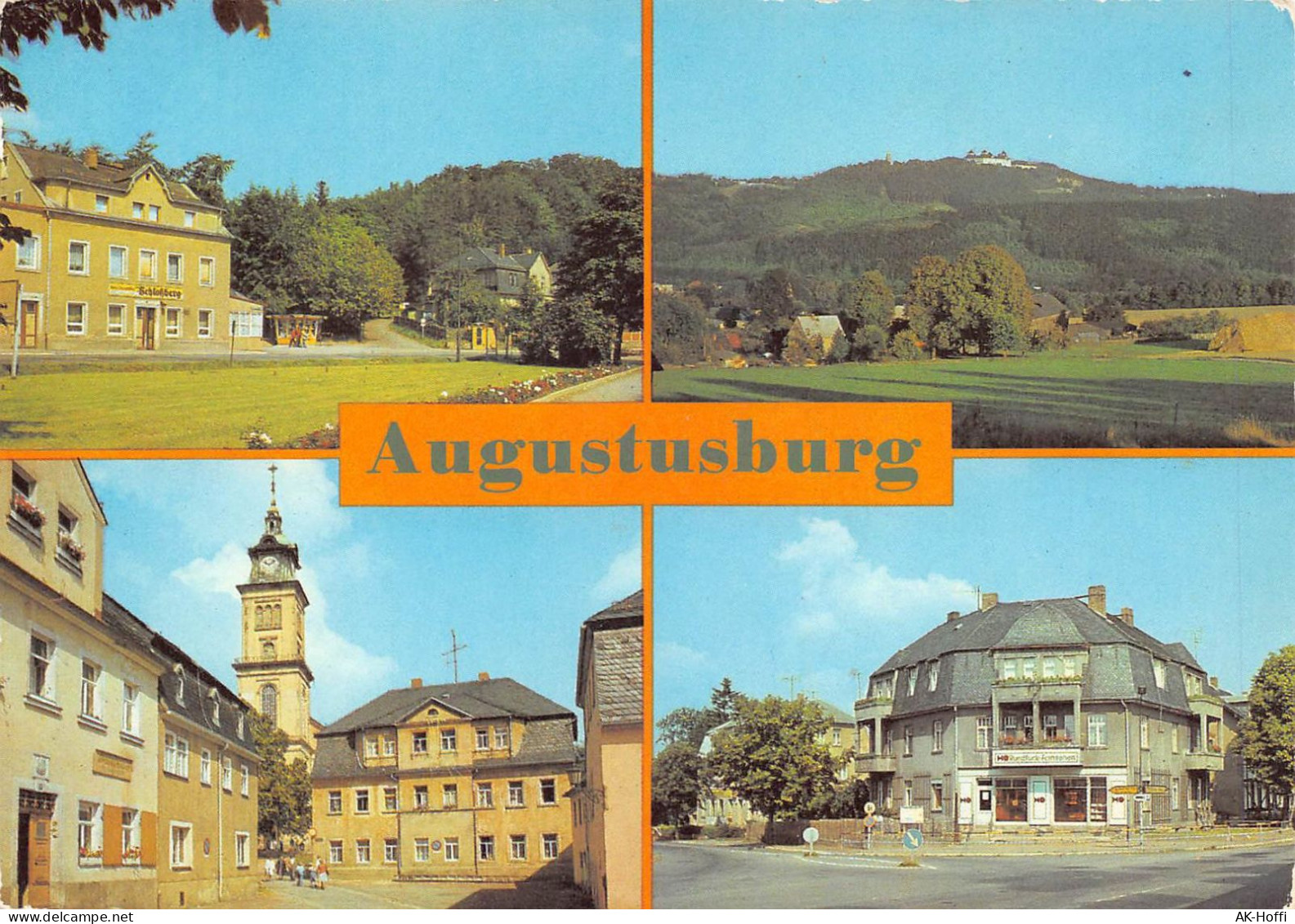 Augustusburg (Kr. Flöha) - Kommissions-Gaststätte „Zum Schloßberg" Blick Von Erdmannsdorf Zur Augustusburg Markt - Augustusburg