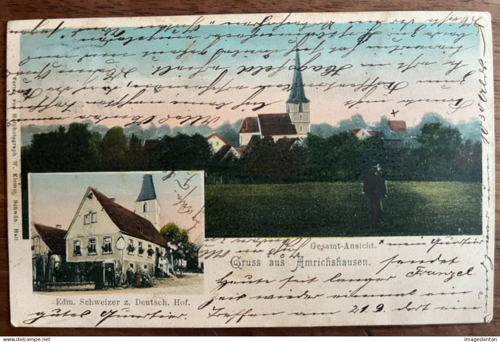 Gruss Aus Amrichshausen - Gelaufen Am 20. 9. 1909 - Kuenzelsau