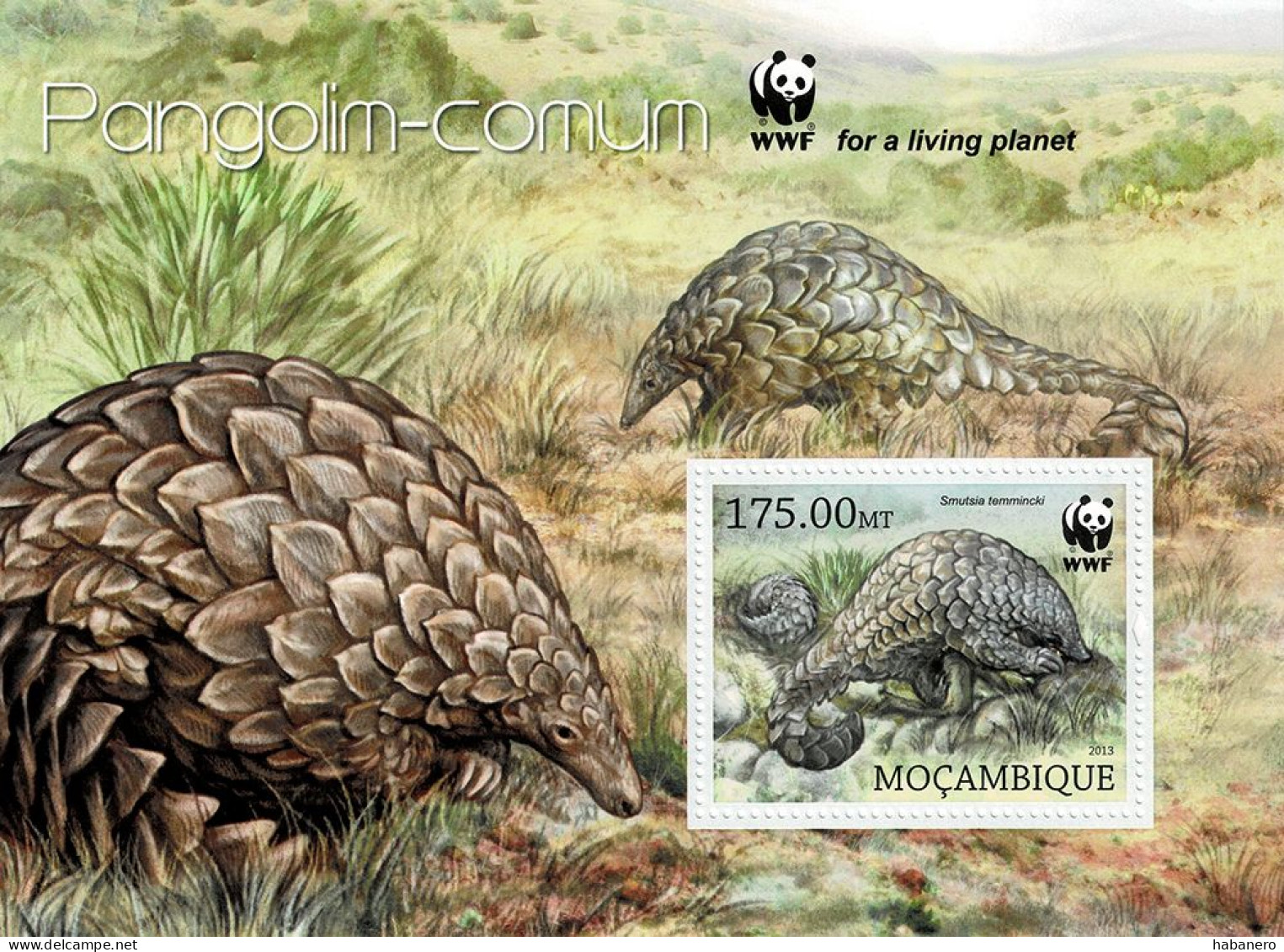 MOZAMBIQUE 2013 Mi BL 737 WWF PANGOLIN MINT MINIATURE SHEET ** - Unused Stamps