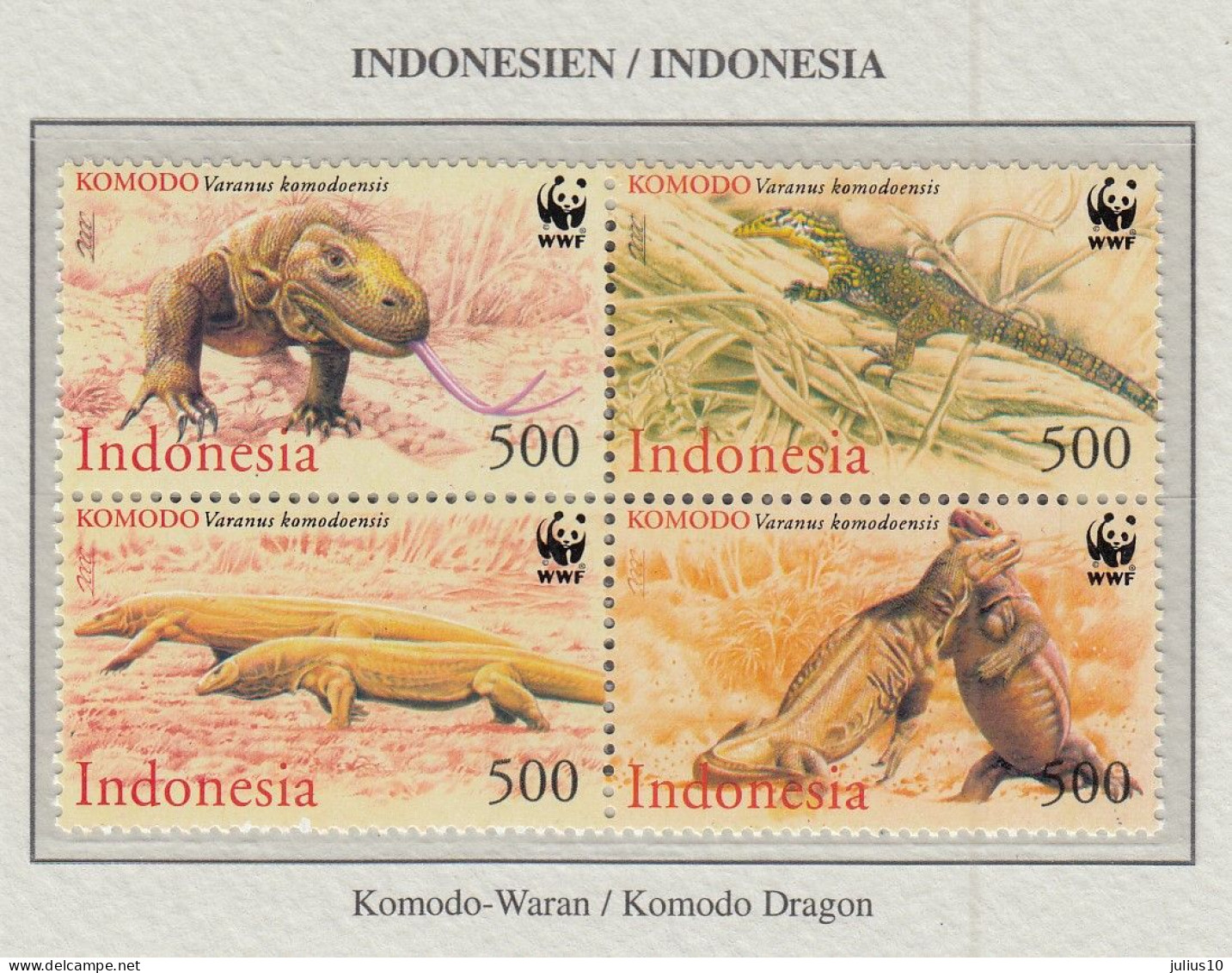 INDONESIA 2000 WWF Varano Mi 2005-2008 MNH Fauna 627 - Otros & Sin Clasificación