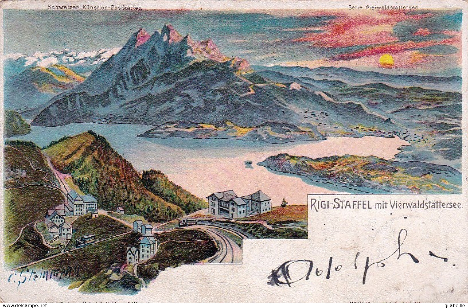 Schweiz/Suisse: Rigi-Staffel Mit Vierwaldstättersee - Litho 1903 - Otros & Sin Clasificación