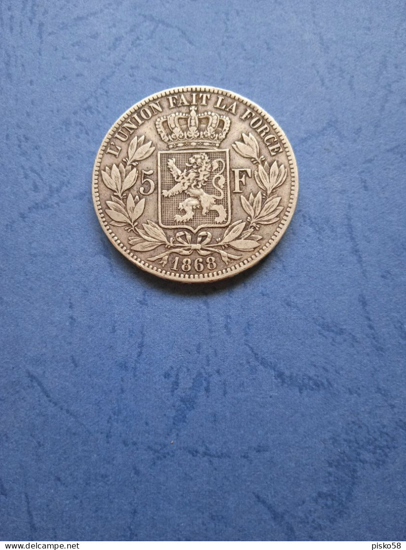 Belgio-5 Franchi 1868-argento - 5 Francs