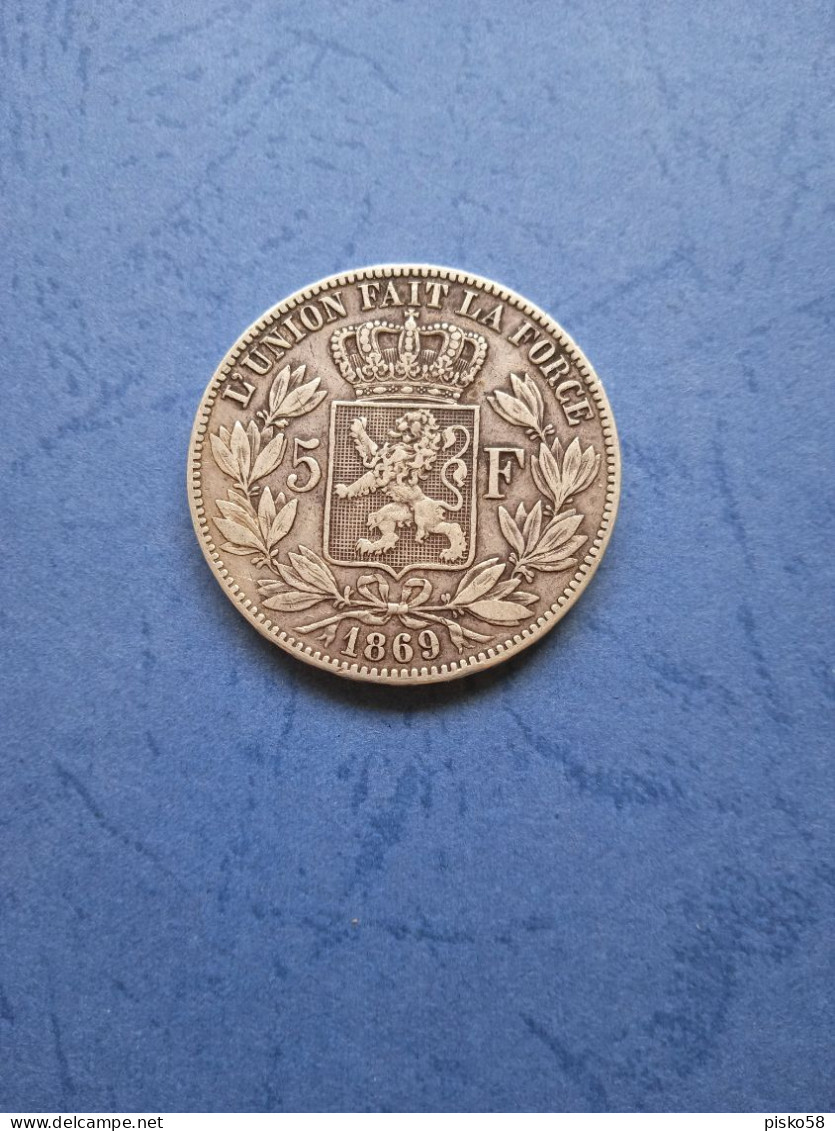 Belgio-5 Franchi 1869-argento - 5 Frank