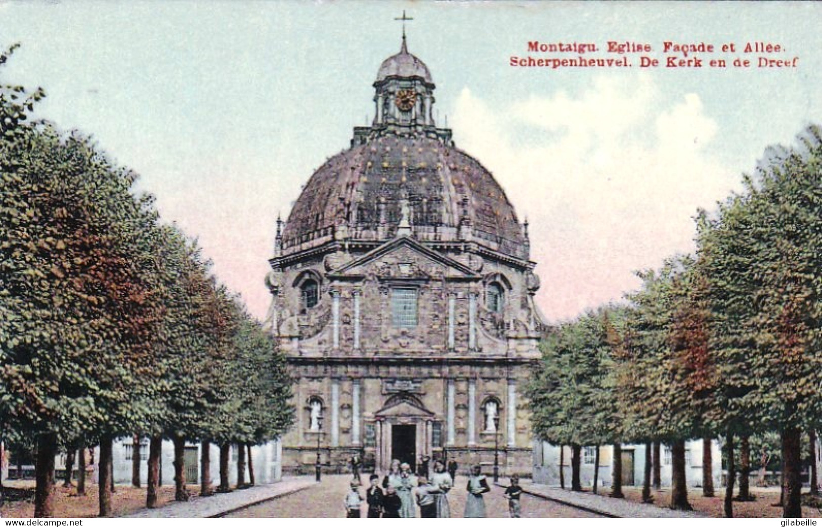 MONTAIGU - SCHERPENHEUVEL -  Eglise - Facade Et Allée - De Kerk En De Dreef - Scherpenheuvel-Zichem