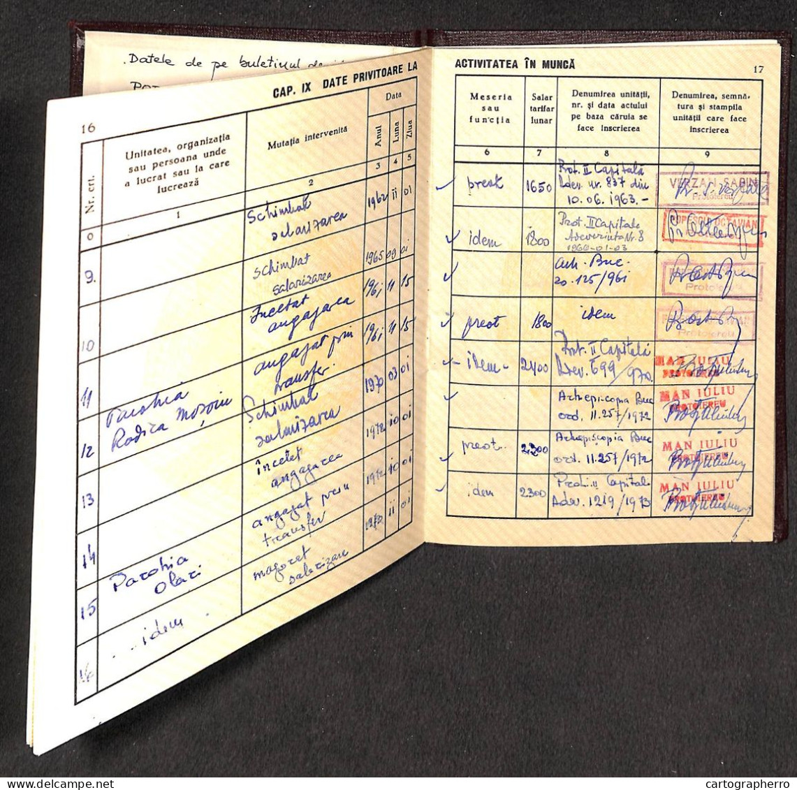 Romania Carnet De Munca RPR - Documents Historiques