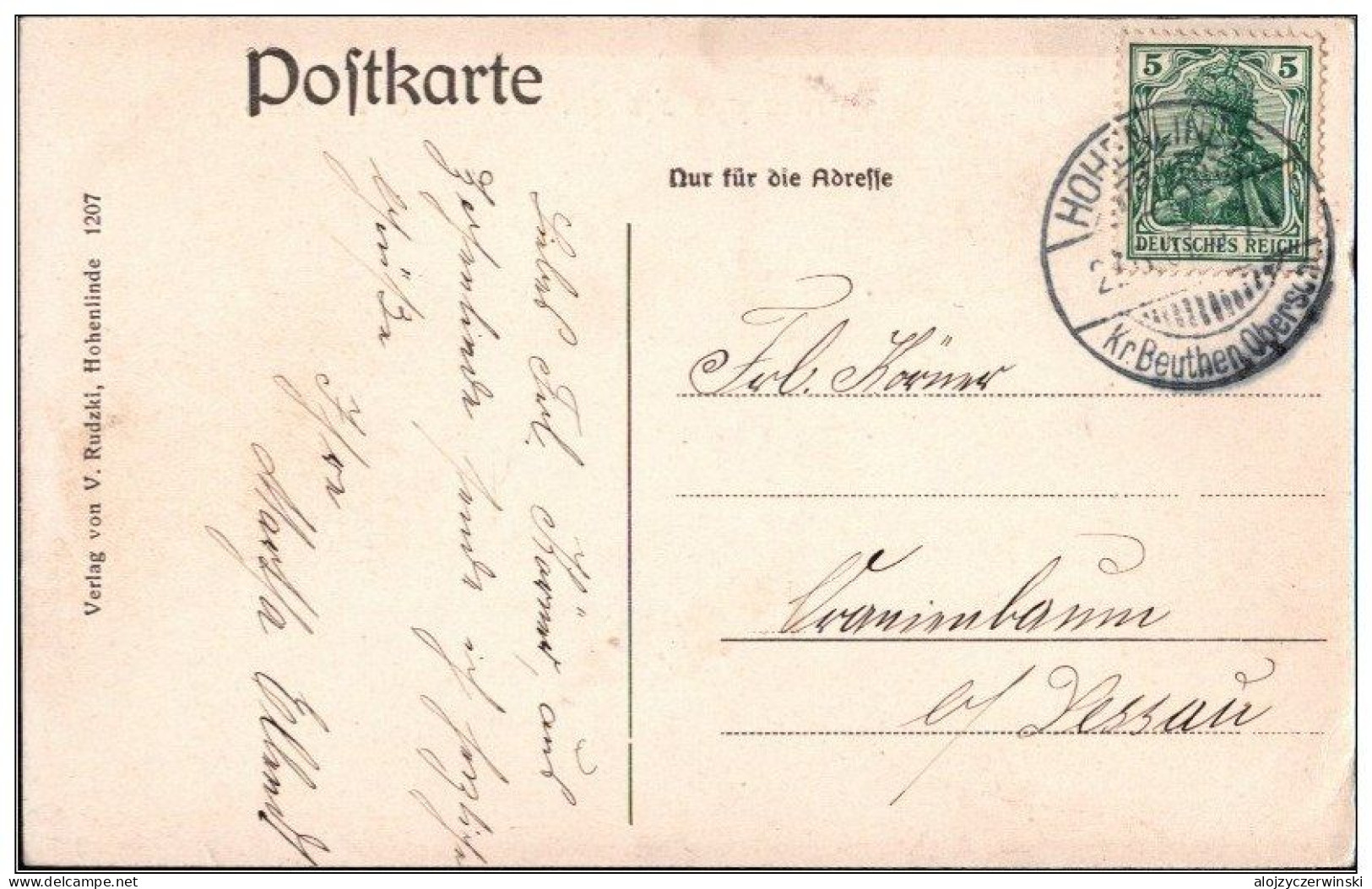 Carte Postale Ancienne Salutations De Hohenline, District De Beuthen, Haute-Silésie, Pologne, Pologne, Pologne, Polska - Schlesien