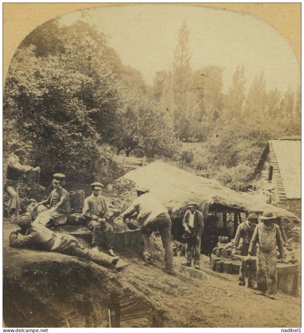 Stéréo 1857 Furne & Tournier. Voyage En Bretagne. N° 17. Hennebont (Morbihan). Une Tannerie. - Fotos Estereoscópicas