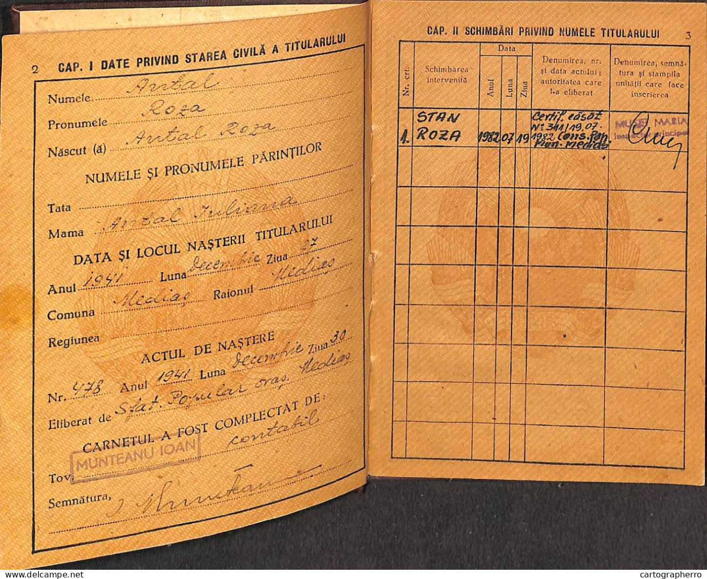 Romania Carnet De Munca RPR Medias - Documents Historiques