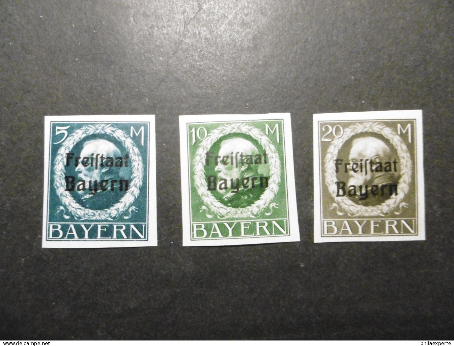 Bayern Mi. 152/170 B ** Freistaat Aufdruck Komplett Mi. 30.-€ - Mint