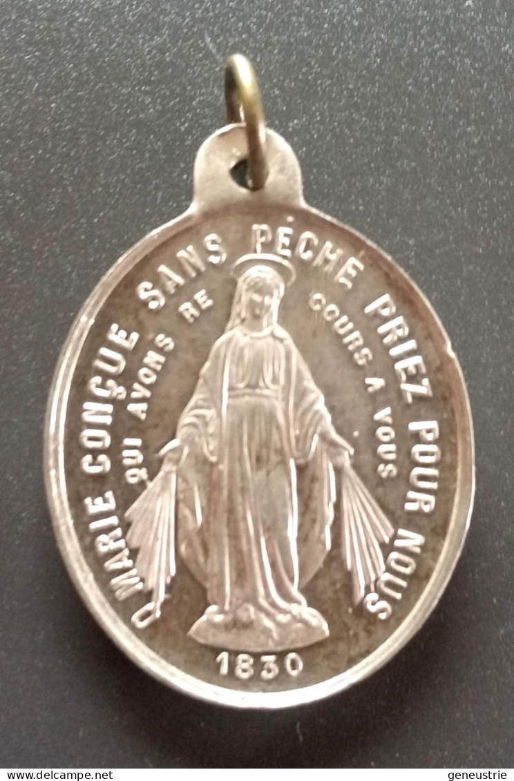 Pendentif Médaille Religieuse Fin XIXe "Saint Joseph / Notre-Dame De La Médaille Miraculeuse" Religious Medal - Religion & Esotericism