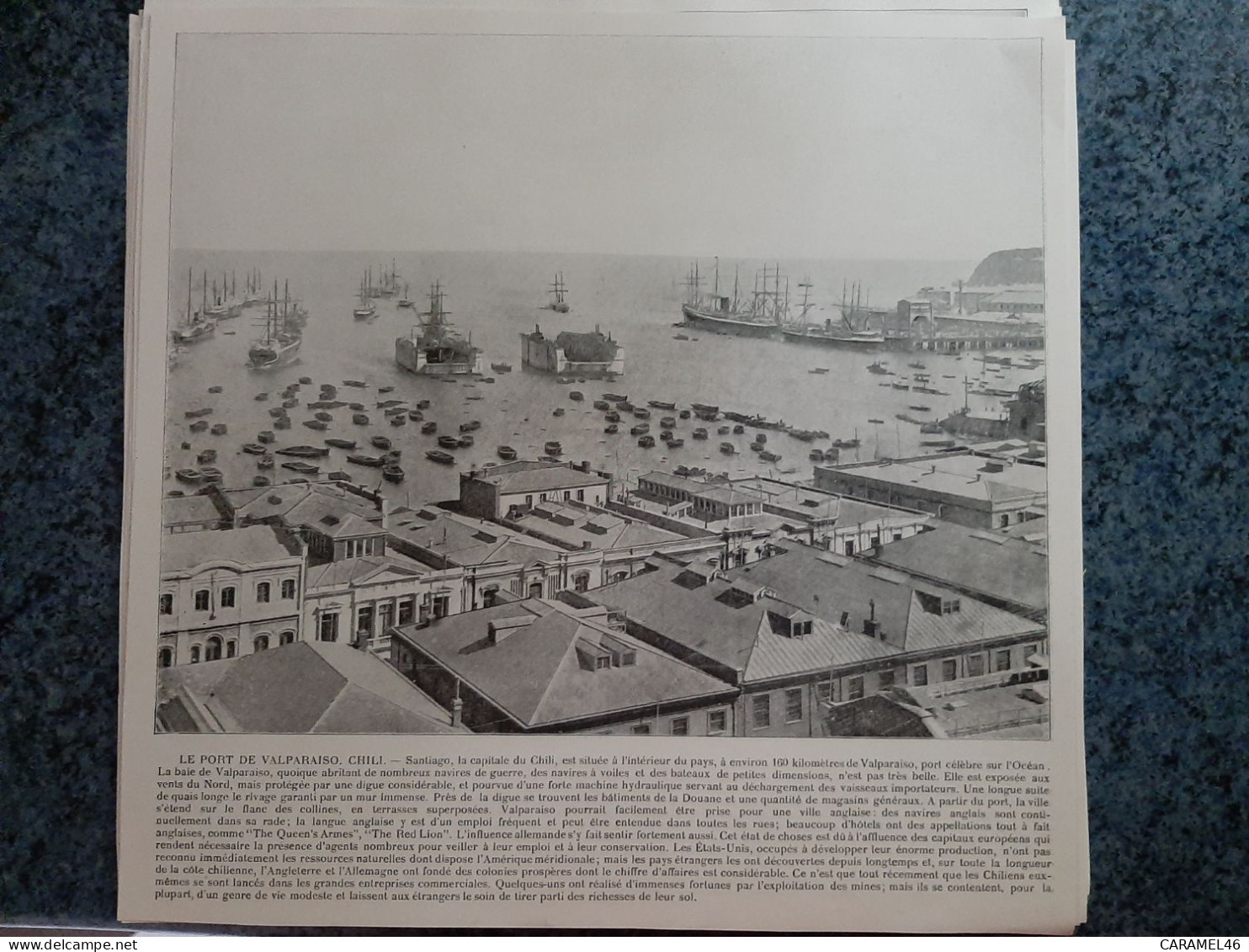 AFFICHE  - PHOTOGRAPHIQUE   -  LE PORT DE VALPARAISO AU CHILI - Affiches