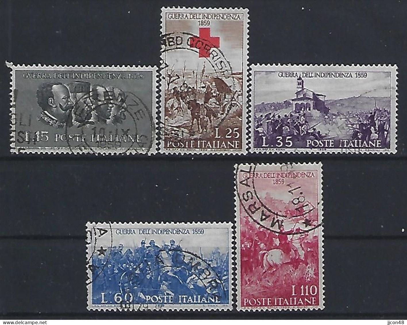 Italy 1959  100 Jahrestag Des Einigungskrieges  (o) Mi.1044-1048 - 1946-60: Used