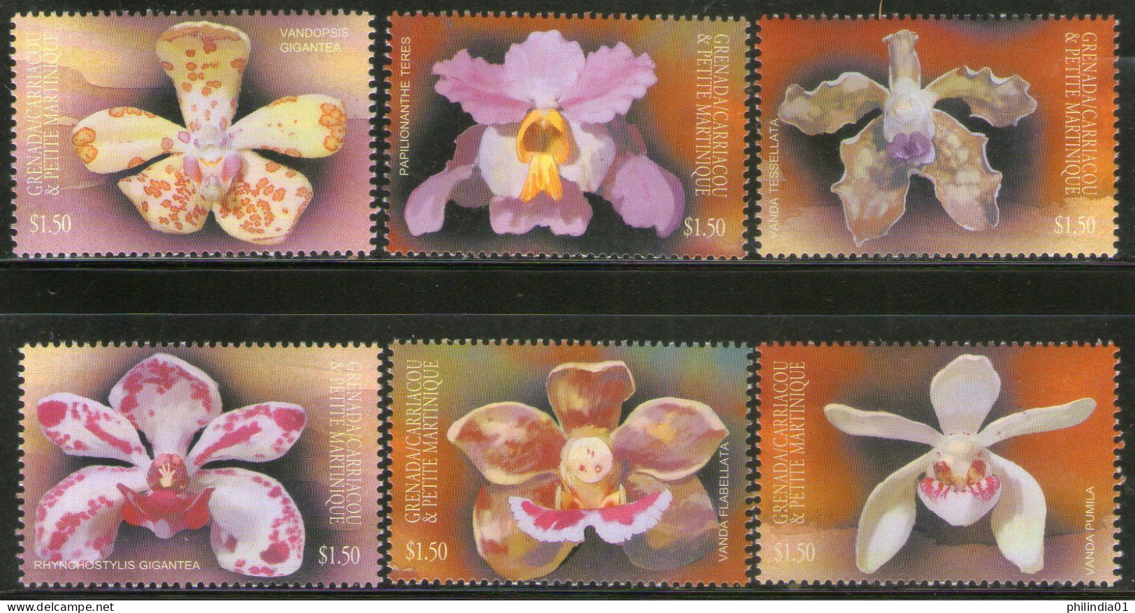 Grenada 2001 Orchids Flower Flora Sc 2345 6v MNH # 441 - Orchideeën