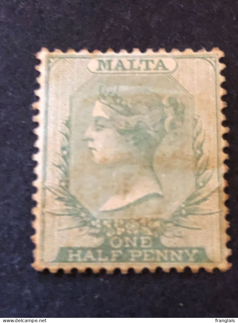 MALTA  SG 20  ½d Green MH With Adhesions - Malte (...-1964)