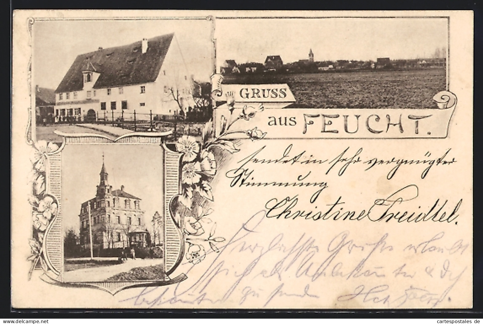 AK Feucht, Gasthaus, Gebäudeansicht, Teilansicht  - Andere & Zonder Classificatie