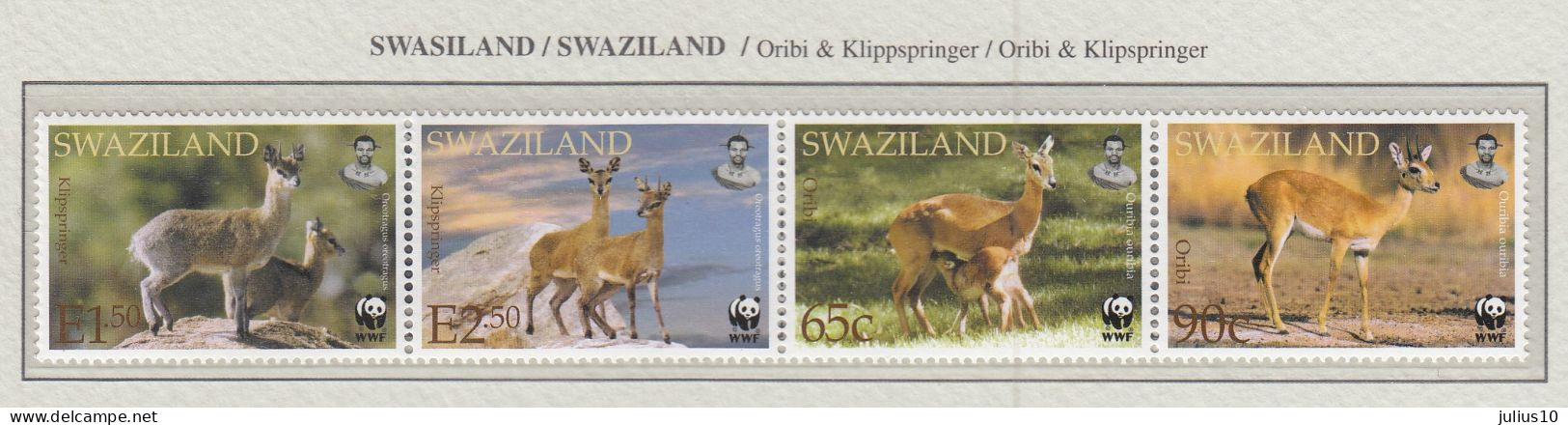 SWAZILAND 2001 WWF Animals Antilopes Mi 702-705 MNH(**) Fauna 633 - Neufs