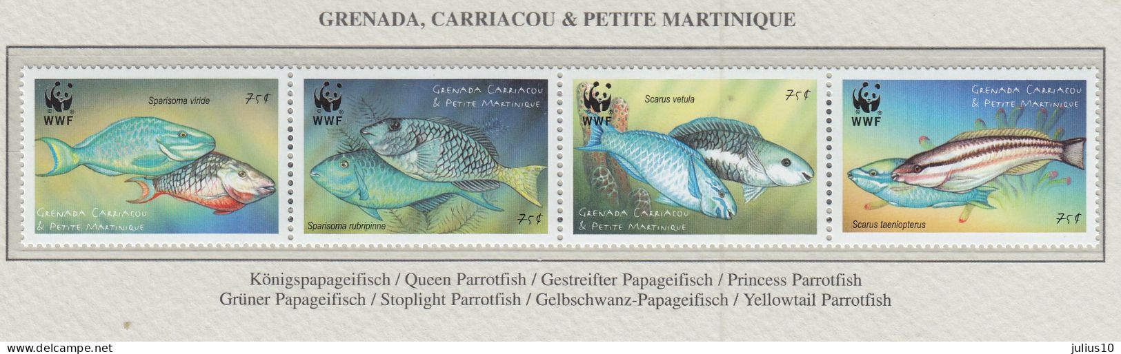 GRENADA GRENADINES 2001  WWF Fishes Mi 3504-3507 MNH(**) Fauna 635 - Fishes