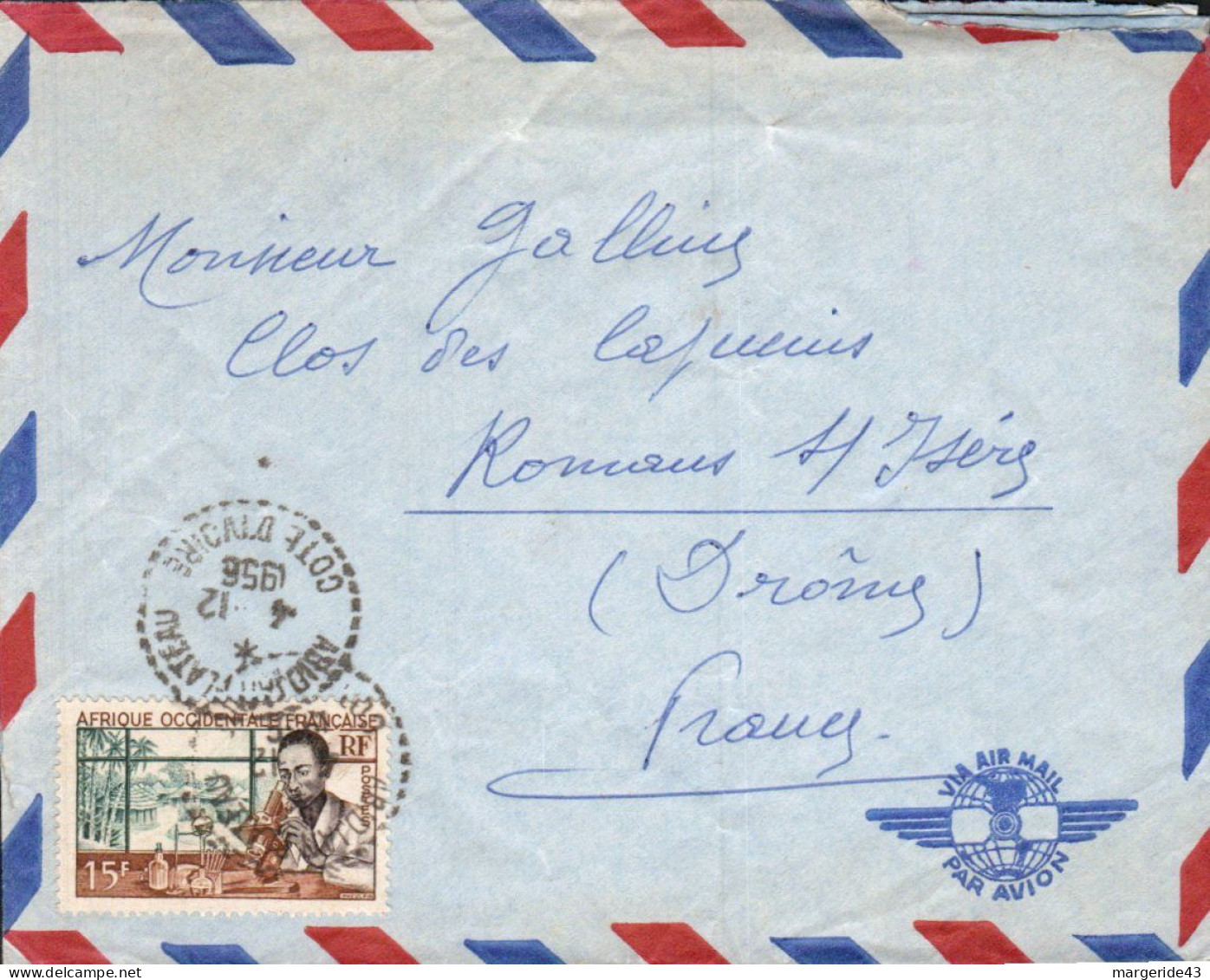 A O F SEUL SUR  LETTRE POUR LA FRANCE 1956 - Briefe U. Dokumente