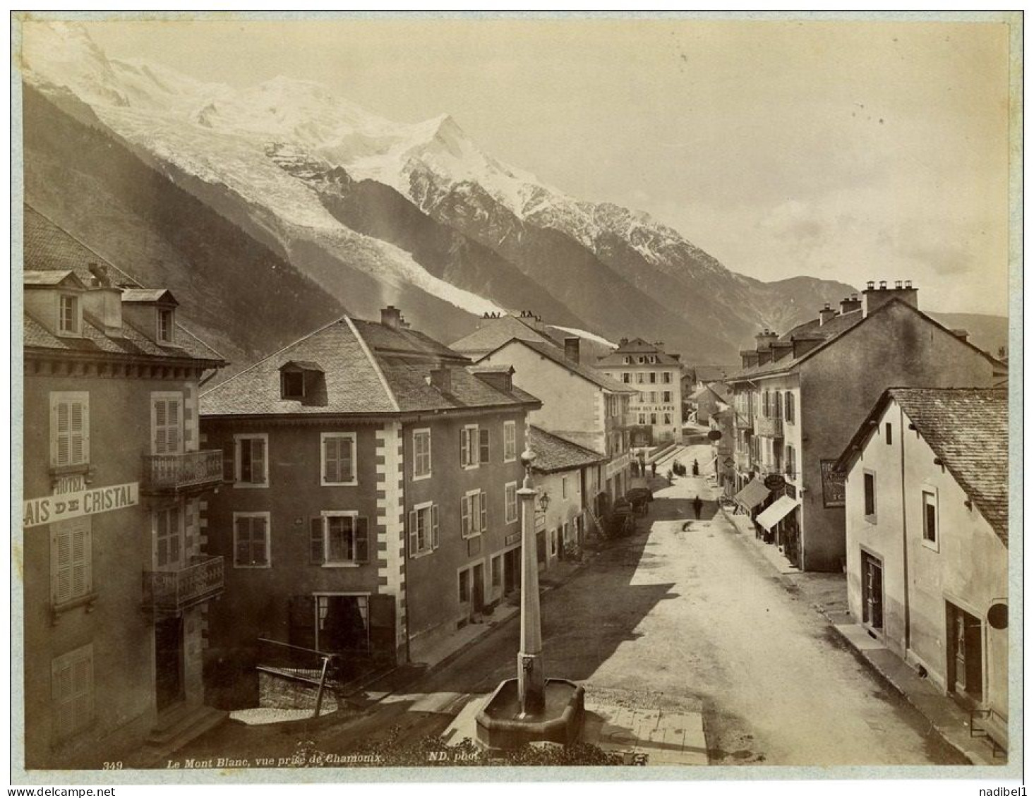 ND. France, Le Mont Blanc, Vue Prise De Chamonix Vintage Albumen Print. Tirage Albuminé 21x27 Circa 1880 - Autres & Non Classés