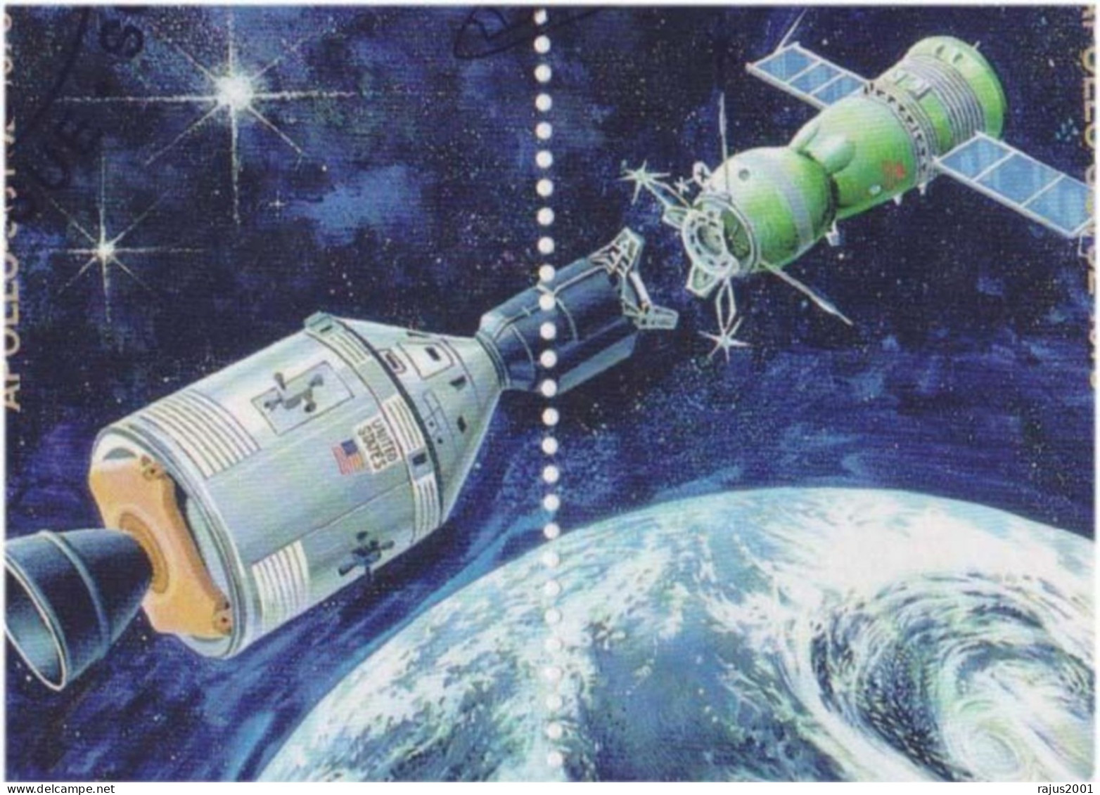 MIR Shuttle APOLLO-SOYUZ Link Up, First Joint Space Flight Between US And USSR, Earth, Planet, Astronomy, Marshall FDC - Sterrenkunde