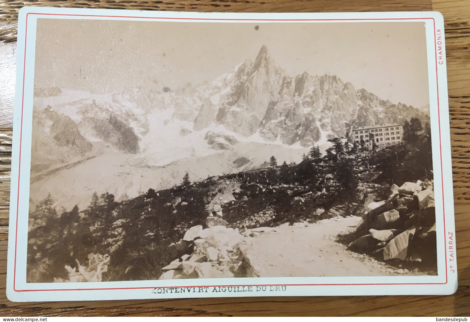 Rare Photo Cabinet Tairraz Chamonix Mont Blanc Montenvert Aiguille Du DRU - Old (before 1900)