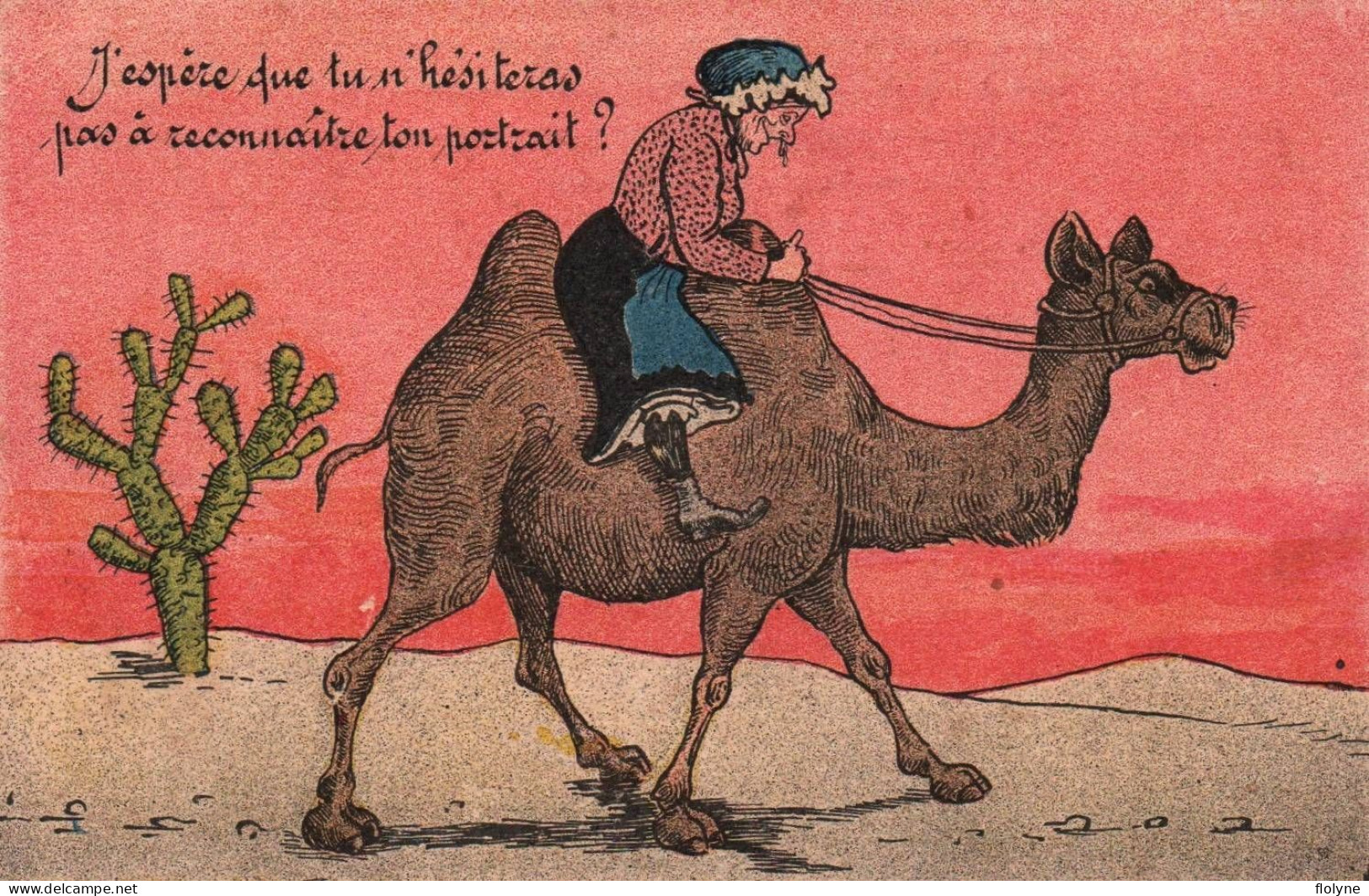 Chameau - Cpa Illustrateur - Femme Sur Un Chameau En Afrique Du Nord - Humour Humoristique - Otros & Sin Clasificación