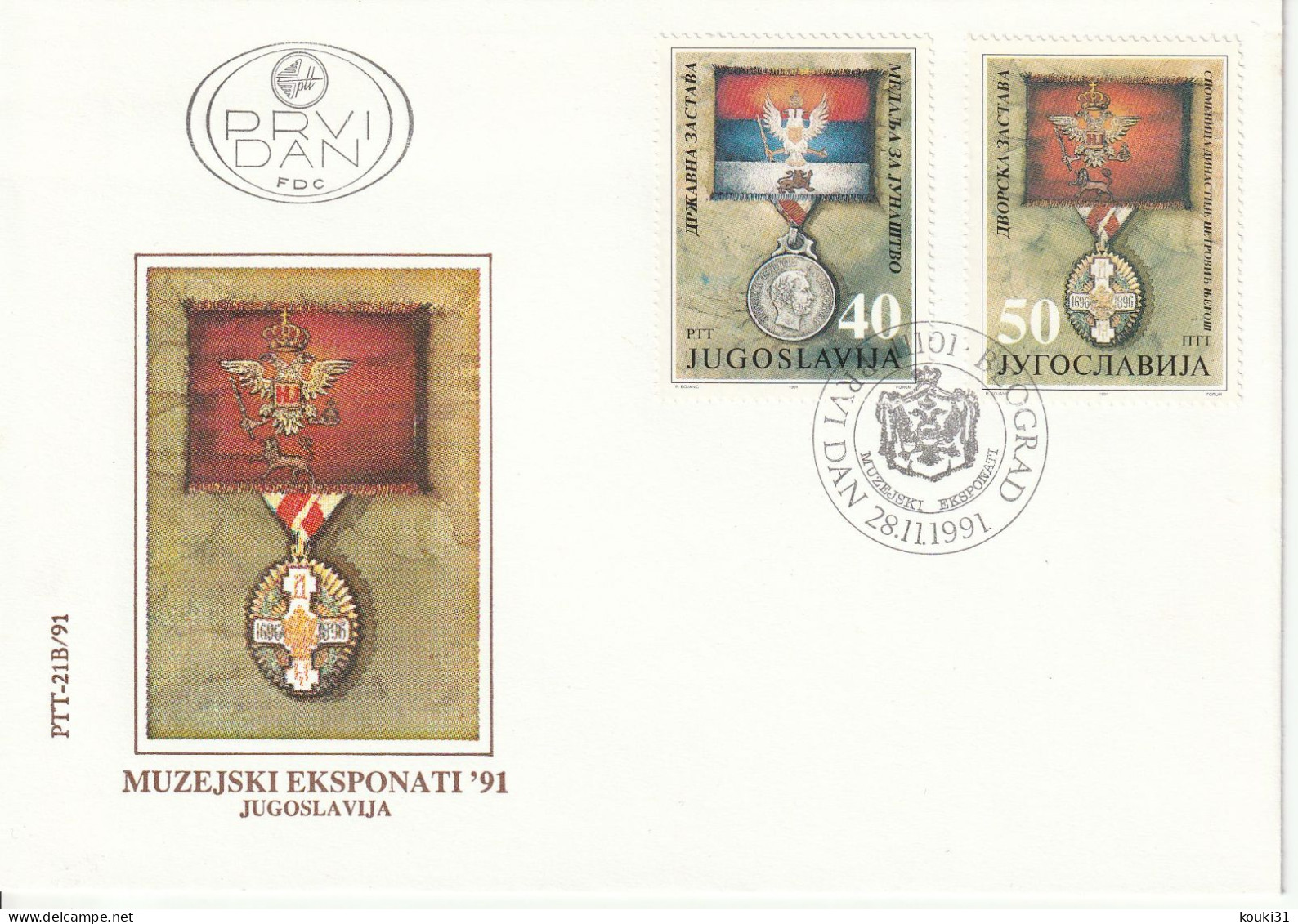 Yougoslavie YT 2376/7 FDC : Médailles - 1992 - Briefe U. Dokumente