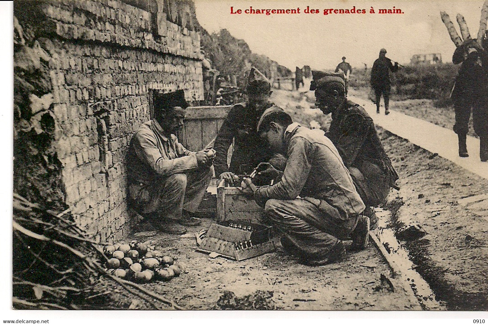 BELGISCH LEGER-L'ARMEE BELGE"LE CHARGEMENT DES GRENADES A MAIN-OPLADEN VAN DE HANDGRANATEN" - War 1914-18