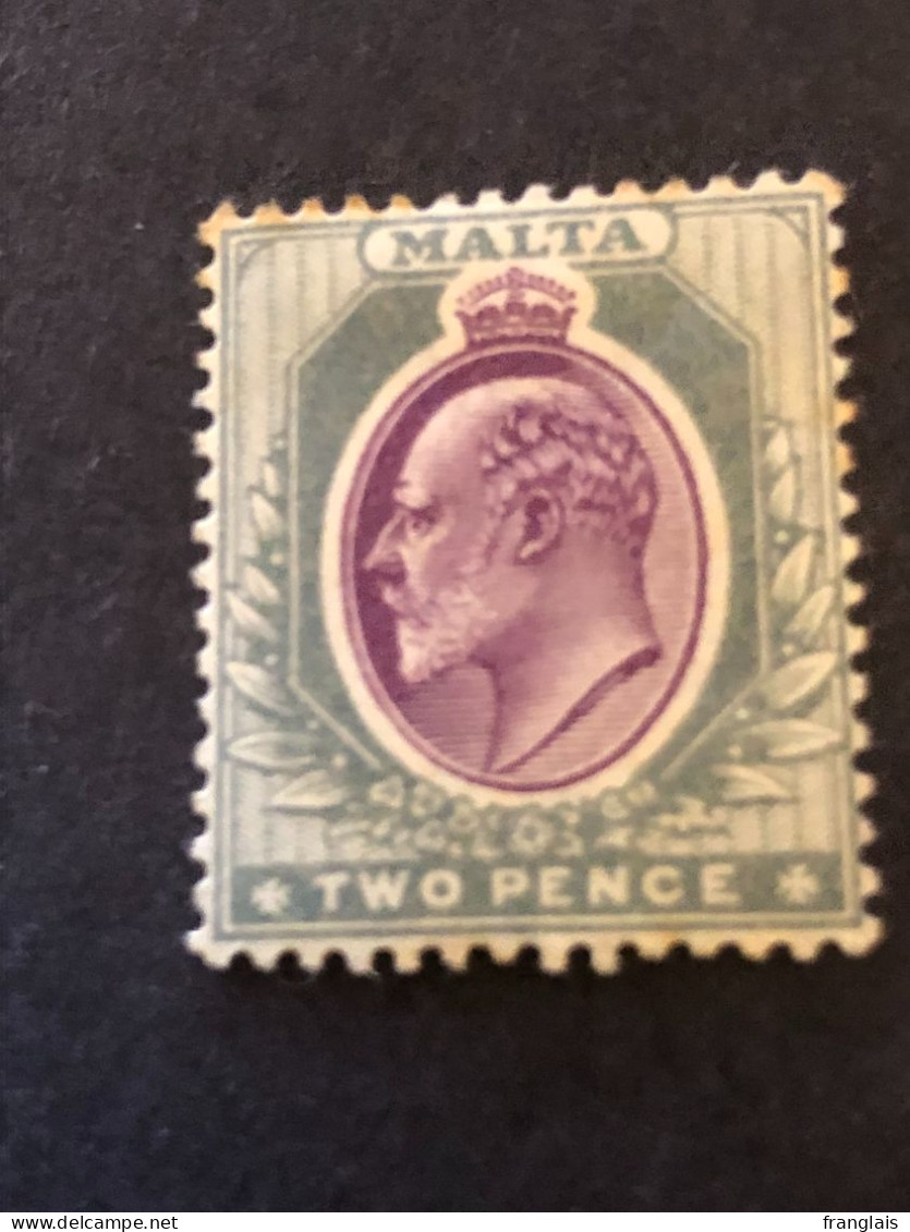 MALTA  SG 40  2d Purple And Grey  MH*   CV £29 - Malta (...-1964)