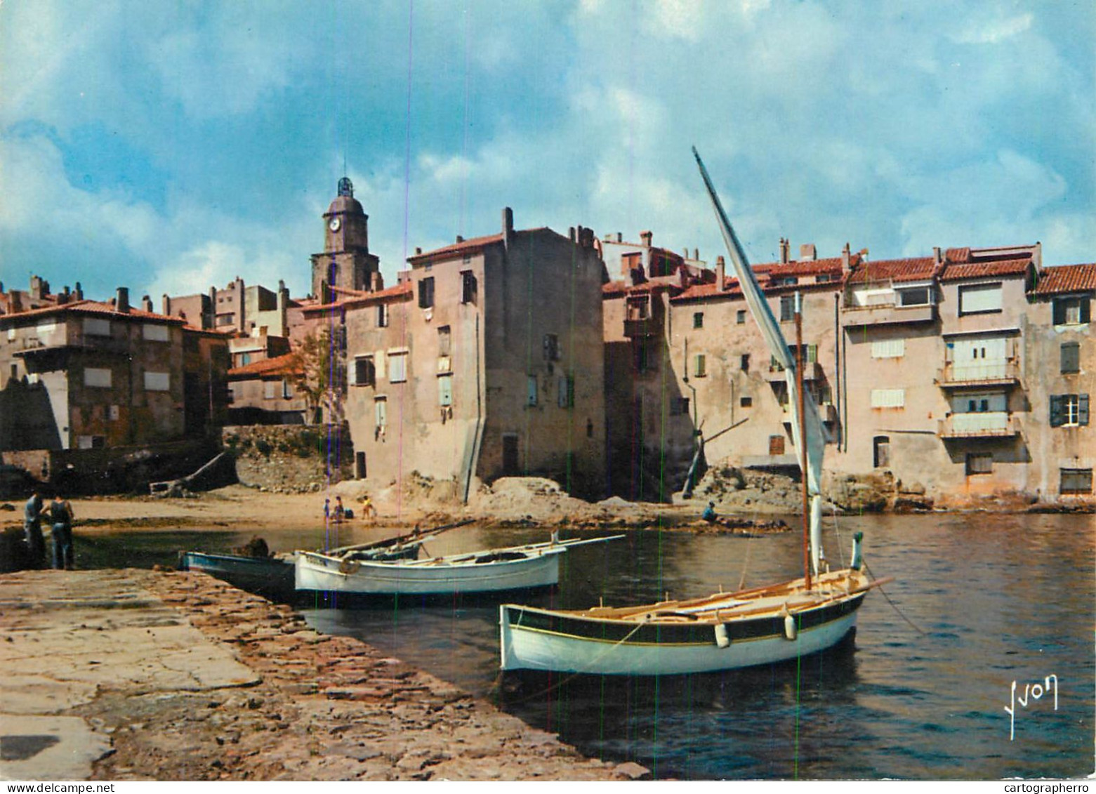Navigation Sailing Vessels & Boats Themed Postcard Var St. Tropez Harbour Fishing Vessel - Veleros