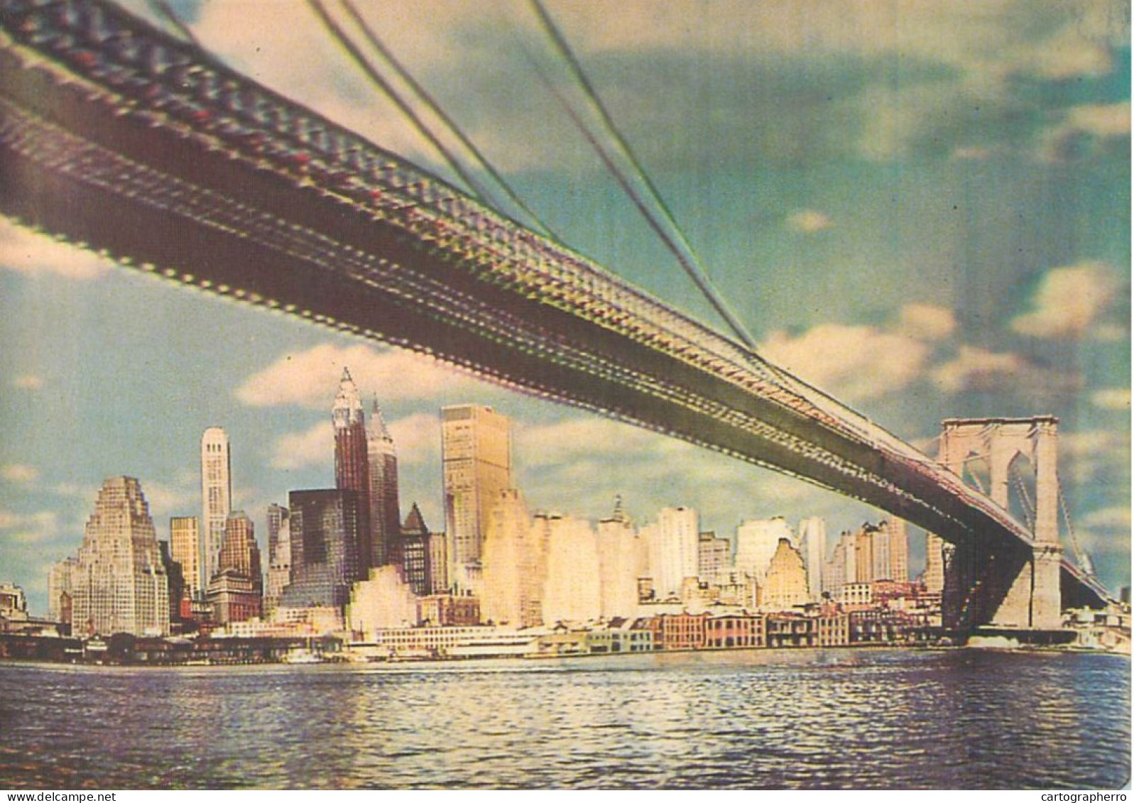 United States New York Brooklyn Bridge Lenticular Stereo 3D Postcard Format 11 X 16 Cm - Ponti E Gallerie