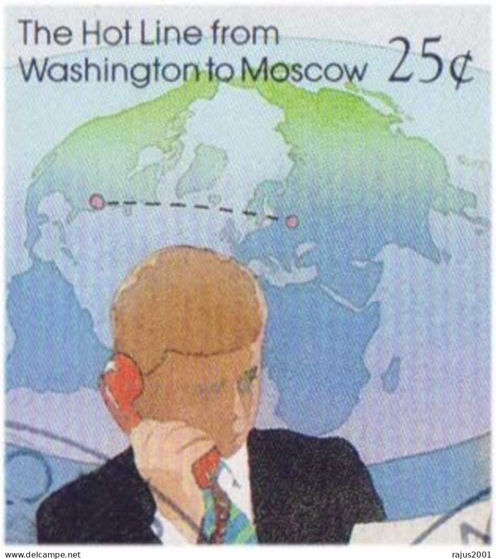 J F Kennedy Man Of Peace, Hot Line Between Washington To Moscow, Signing Test Ban Treaty, Nuclear Atom, Marshall FDC - Kennedy (John F.)