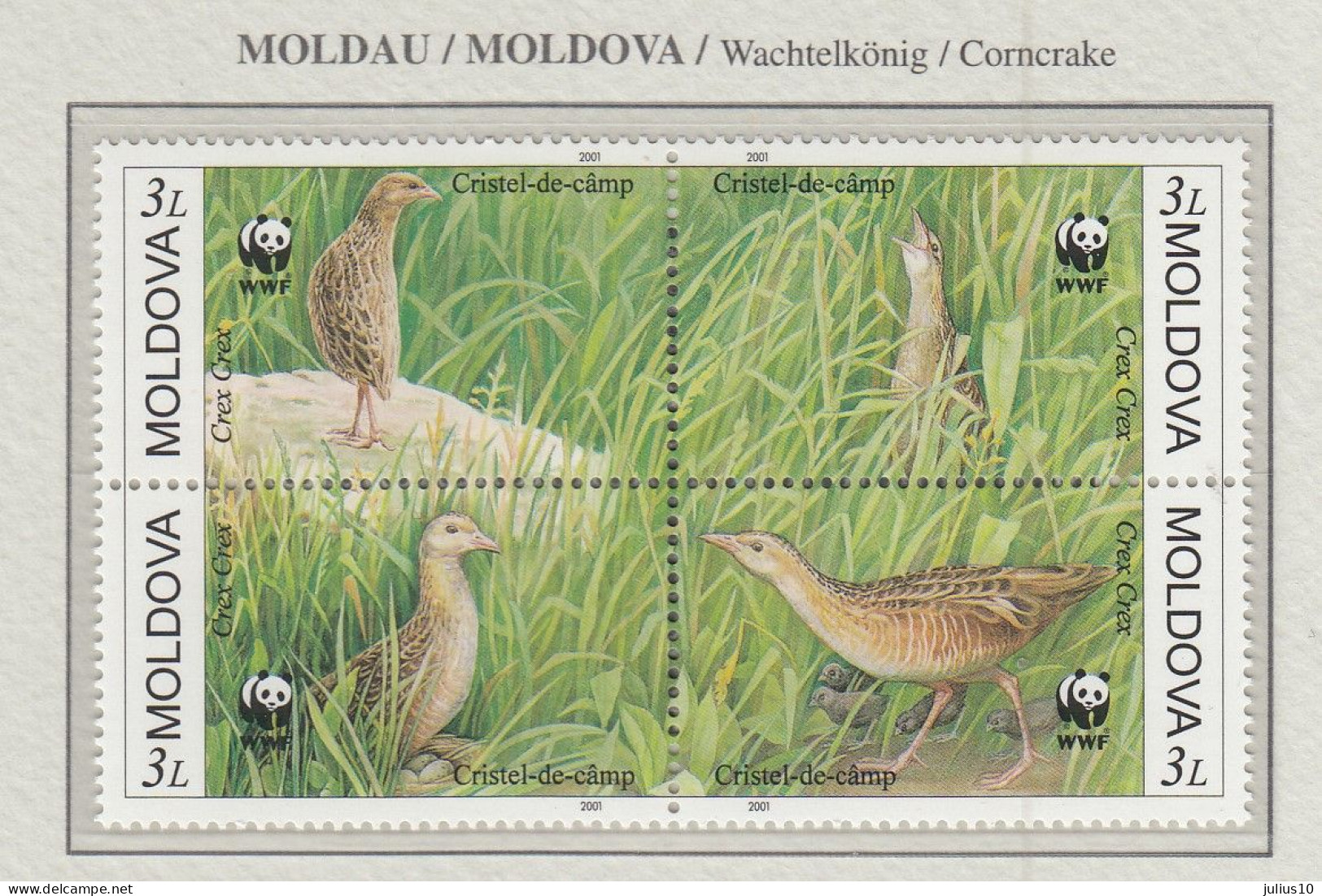 MOLDOVA 2001WWF Birds Mi 379-82 MNH(**) Fauna 637 - Autres & Non Classés
