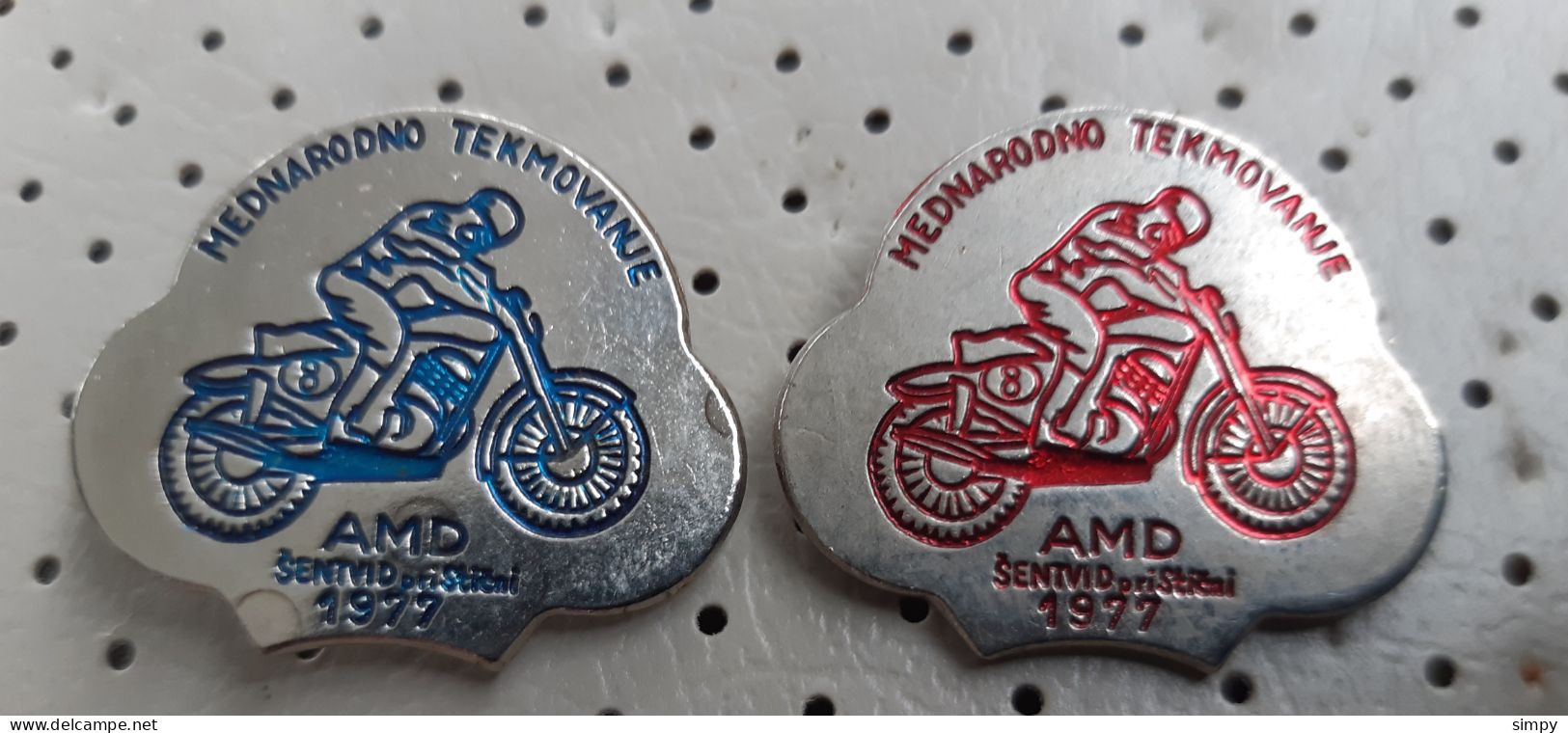 Motocross Club AMD Sentvid Pri Sticni 1977 Motorbike, Motorcycle Slovenia Ex Yugoslavia Pins - Motos