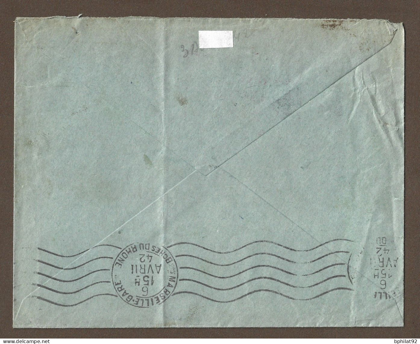 !!! SÉNÉGAL, LETTRE FM PAR AVION DE LA BASE AÉRONAVALE DE DAKAR POUR LA FRANCE DE 1942 AVEC CACHET DE L'ETAT-MAJOR - Covers & Documents