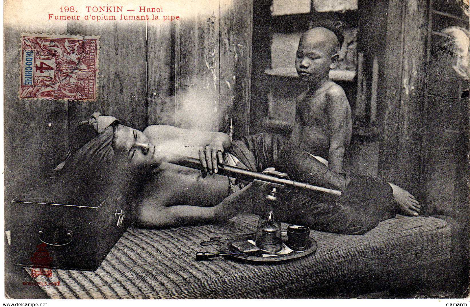 VIETNAM-Tonkin-Hanoï-Fumeur D'opium Fumant La Pipe - 198 - Vietnam