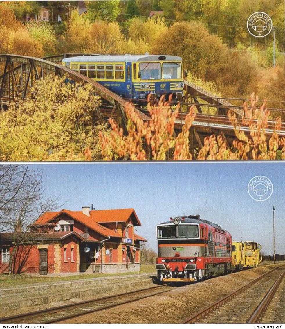 2 Calendars Diesl Trains, Locomotive, Doupovské Dráhy, Czech Rep., 2022, 90 X 50 Mm - Klein Formaat: 2001-...