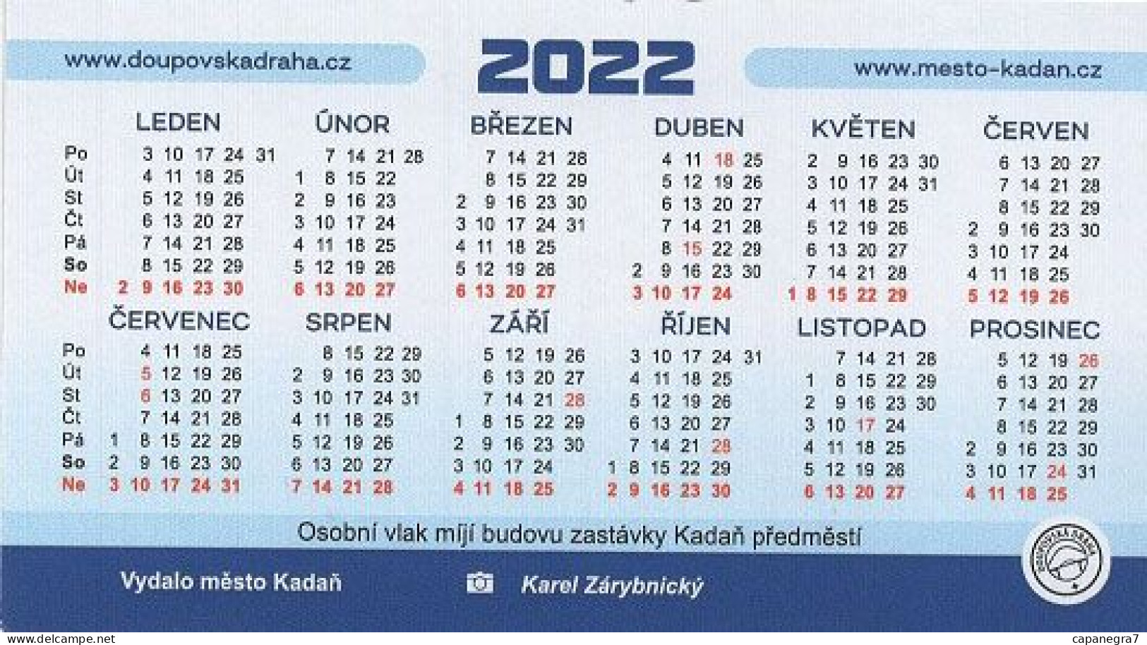 2 Calendars Diesl Trains, Locomotive, Doupovské Dráhy, Czech Rep., 2022, 90 X 50 Mm - Klein Formaat: 2001-...