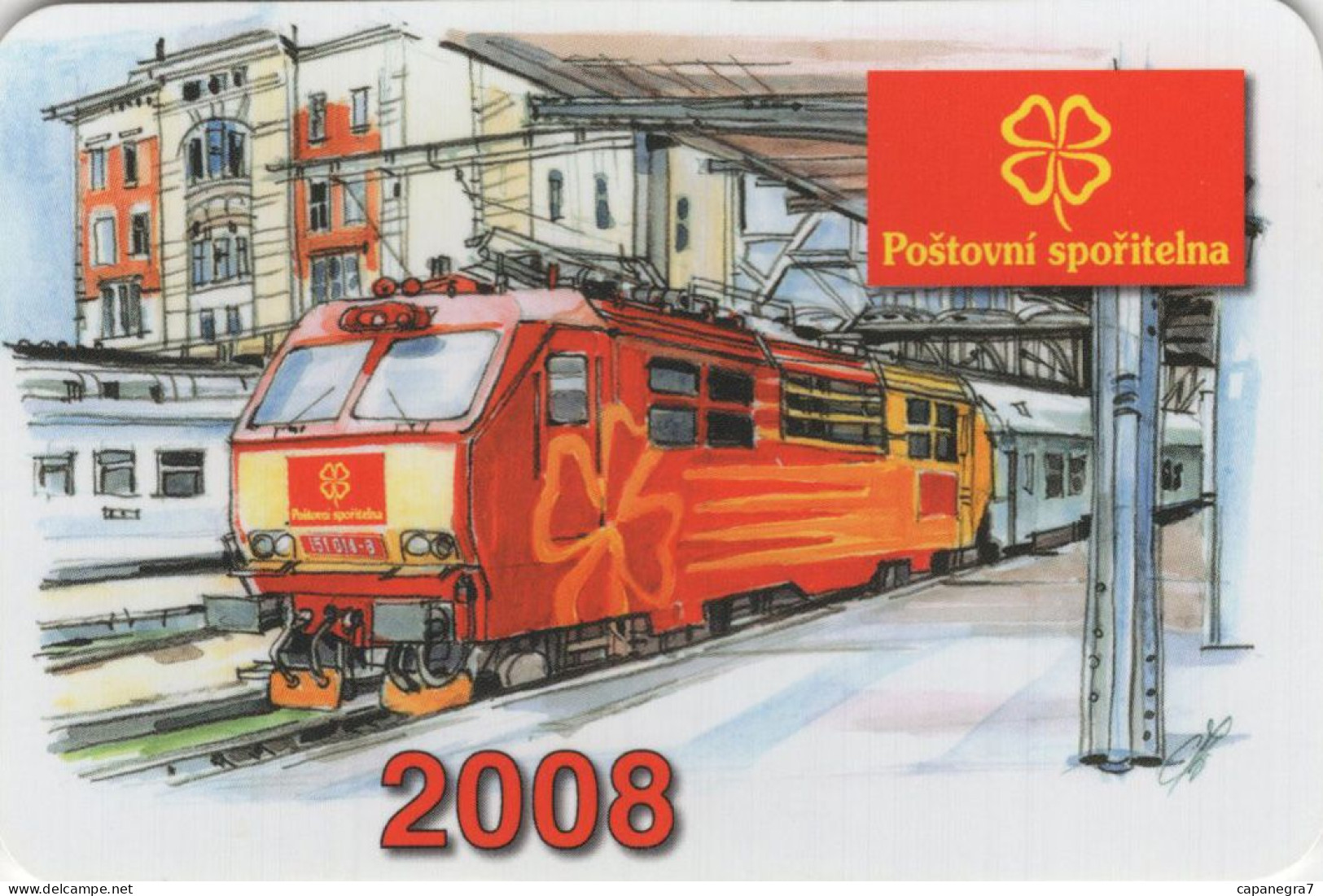 Trains, Locomotive, Czech Rep., 2008, 90 X 60 Mm - Petit Format : 2001-...