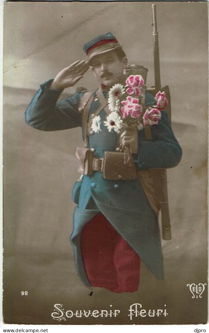 Francais Soldat  Souvenir Fleuri  92 - Patriotiques