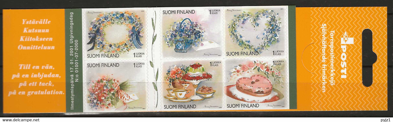 2001 MNH  Booklet, Finland Mi 1546-51  Postfris** - Booklets