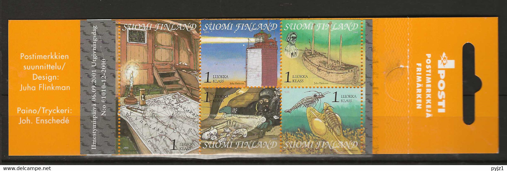 2001 MNH  Booklet, Finland Mi 1577-81  Postfris** - Postzegelboekjes