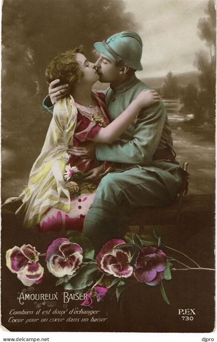 Francais Soldat  Amoureux Baiser   730 - Patriotiques