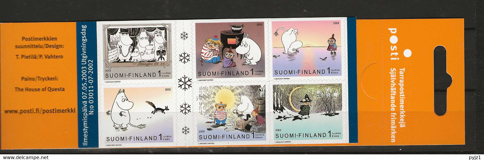 2003 MNH  Booklet, Finland Mi 1649-54  Postfris** - Postzegelboekjes
