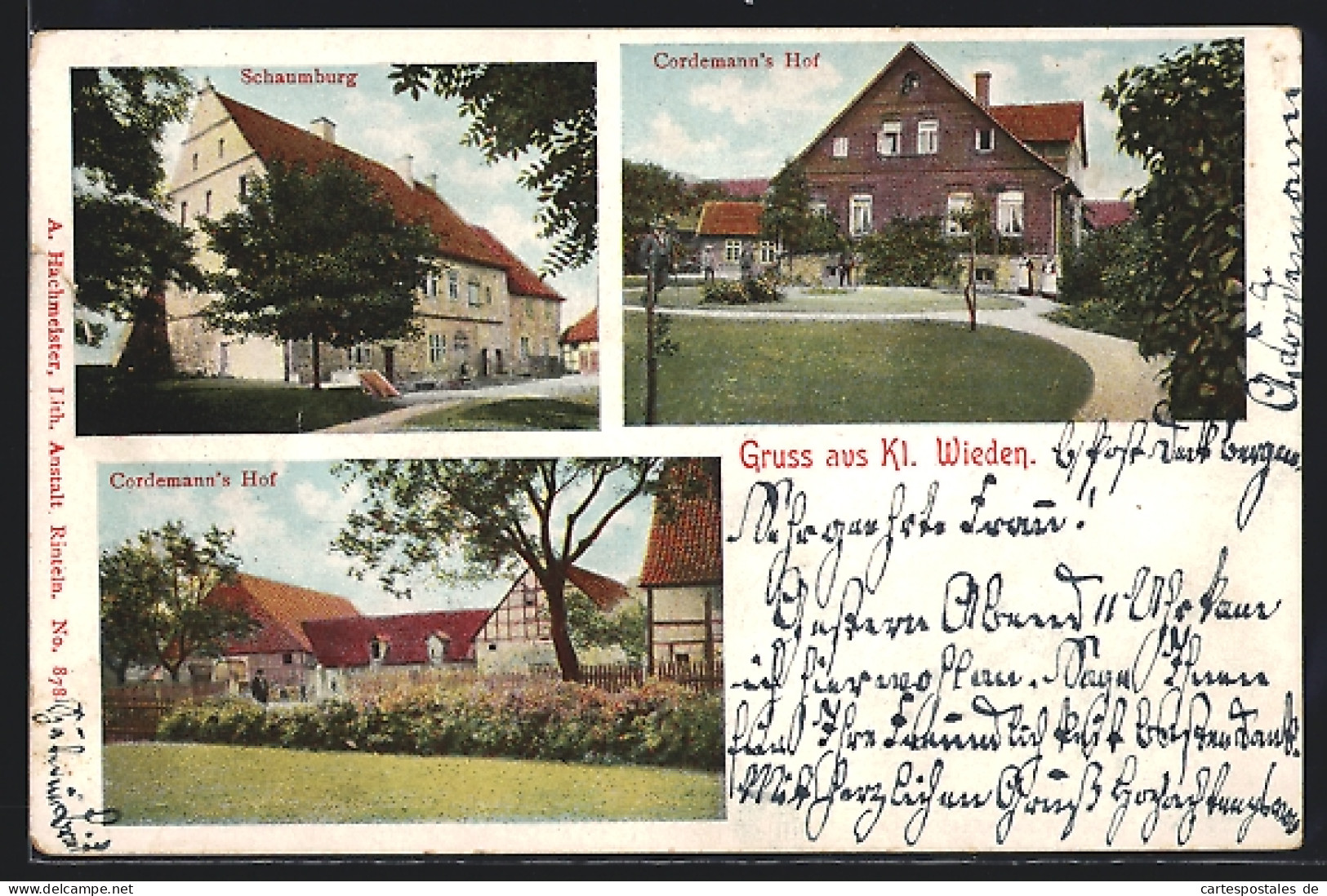 AK Kl. Wieden, Cordemann`s Hof Aus Zwei Perspektiven, Schaumburg  - Other & Unclassified