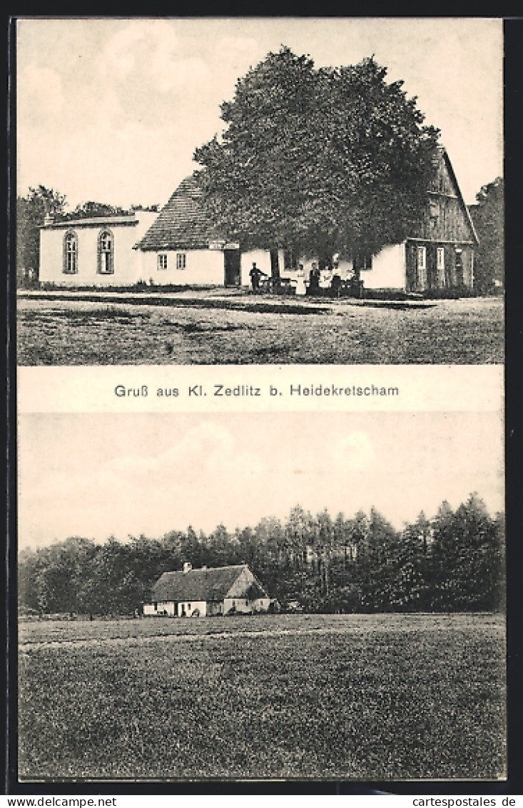 AK Kl. Zedlitz B. Heidekretscham, Besucher An Einem Gasthaus  - Other & Unclassified