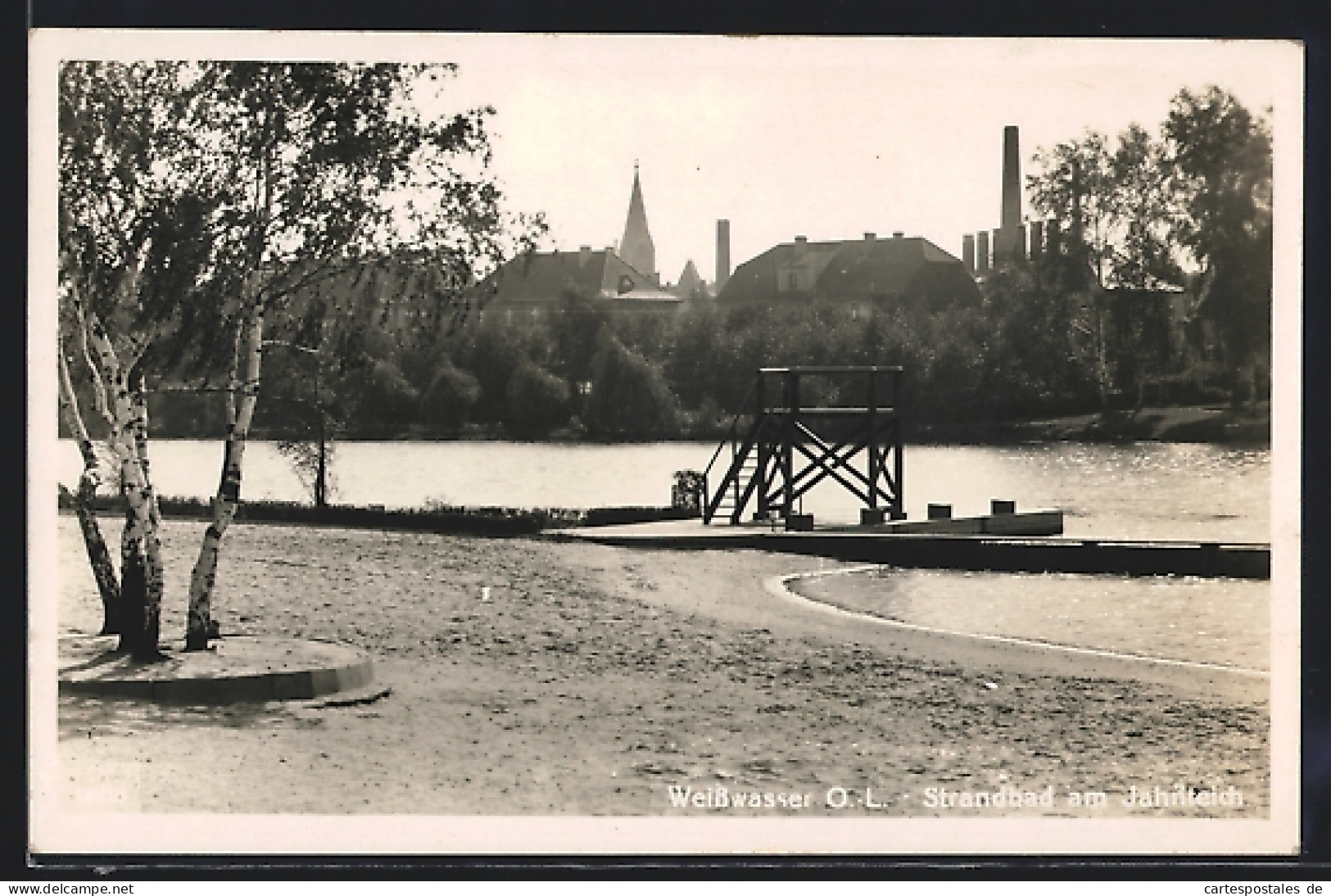 AK Weisswasser /O.-L., Strandbad Am Jahnteich  - Weisswasser (Oberlausitz)